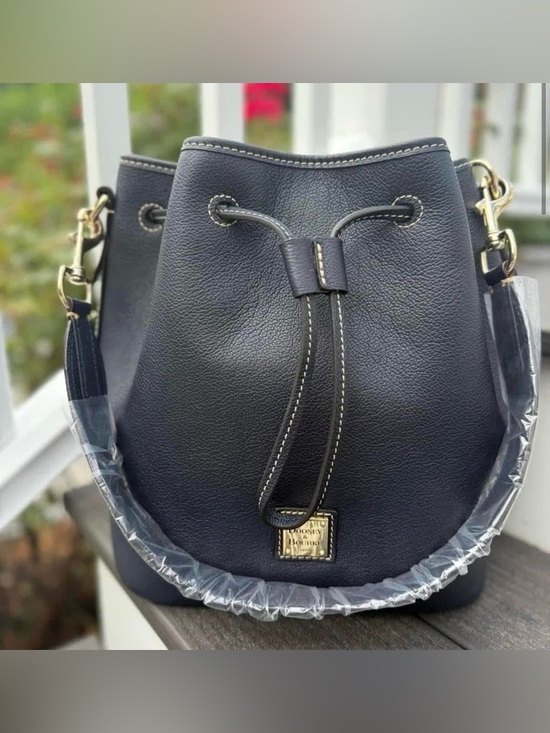 Dooney & Bourke Handbags - Dooney & Bourke NWT Sorrento Drawstring
Bag in Navy 14" × 11.5"
